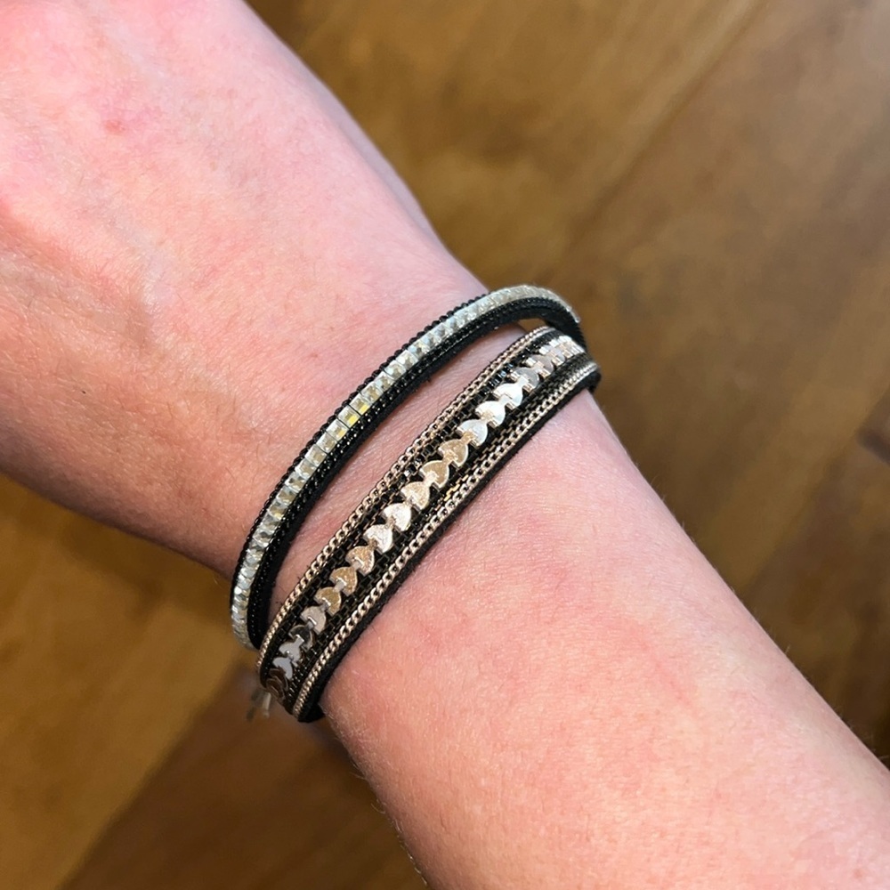 Leather Black and Rose Gold Chain Diamond Braided Bracelet – Elegant and Unique 